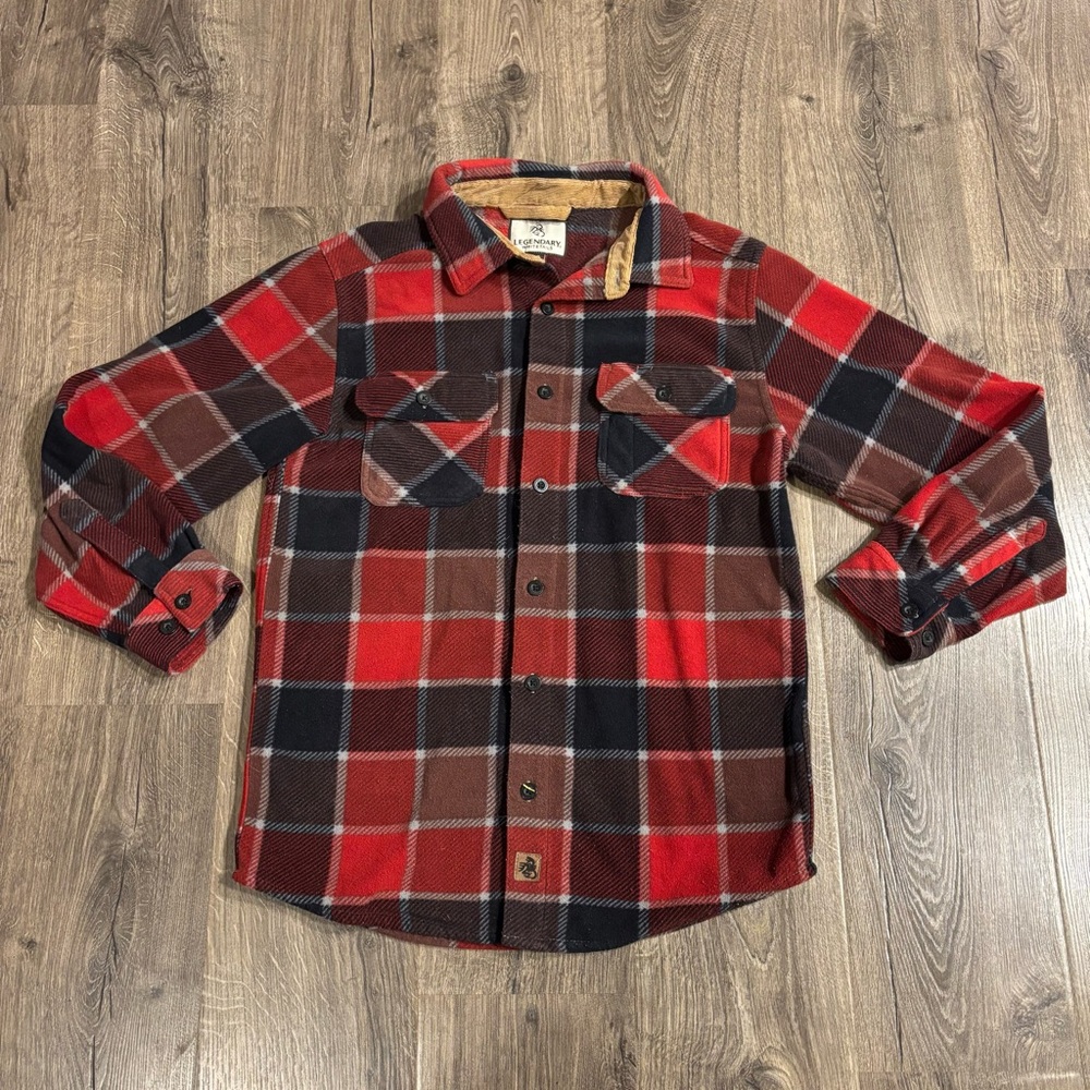 Legendary Whitetails Fleece Buffalo Plaid Long Sleeve Shacket Mens sz Medium